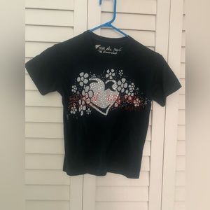 Seven For All Mankind Size Small Black Rhinestone Shirt